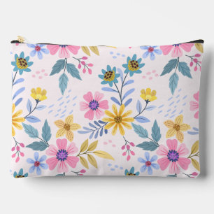 Aesthetic Retro Floral Wildflowers Pencil  Accessory Pouch