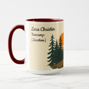 Aesthetic Retro Hiking Club Personalised Gift Mug