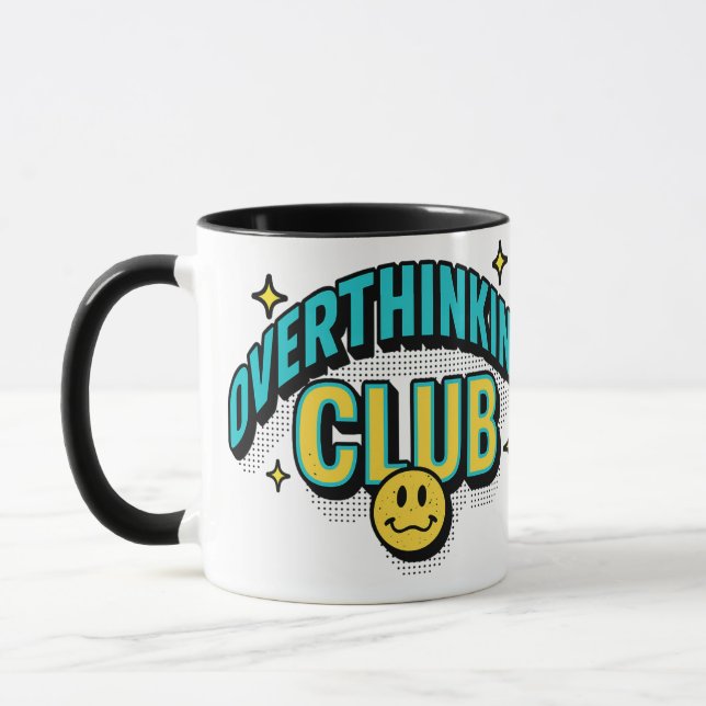 "Aesthetic Retro Pop Art Mug – Bold Typography (Left)