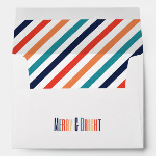 Aesthetic Retro Stripes Colourful Lines Christmas  Envelope