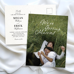 Aesthetic Romantic wedding invitation announcement Postcard