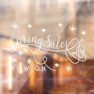 Aesthetic Rose Sale Now Business Door Window Cling