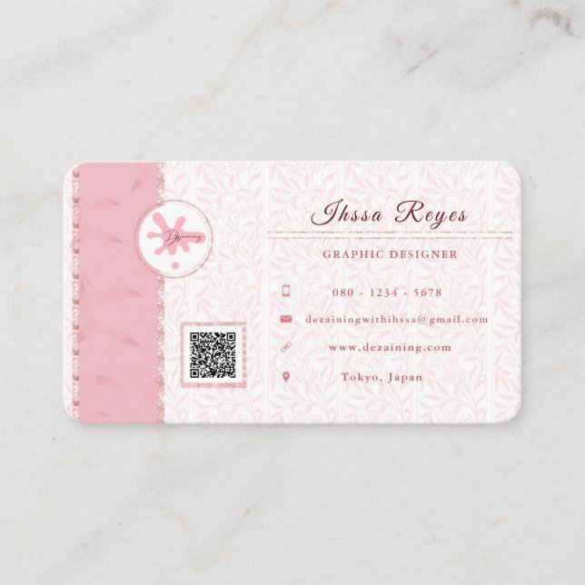 Aesthetic Rosegold Business Card (Front)