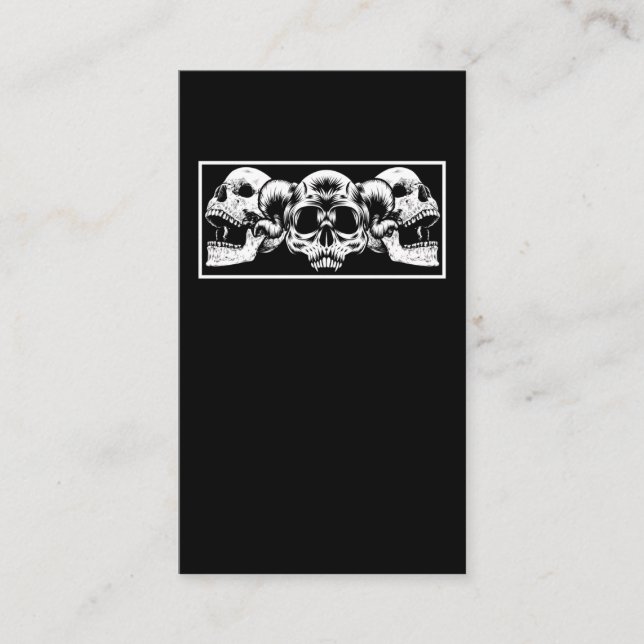 Aesthetic Skulls Goth Skeleton Aries Horns Business Card (Front)