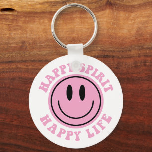 Aesthetic Smile, Happy Spirit Happy Life  Key Ring