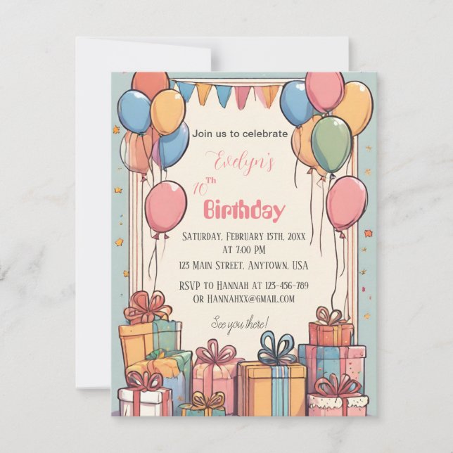 Aesthetic soft colours  save the date (Front)