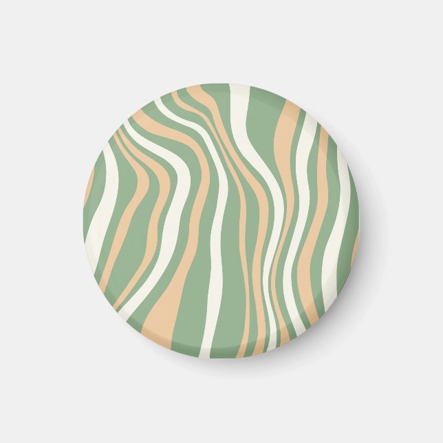 Aesthetic Spiral Green Paint Button art Magnet (Front)