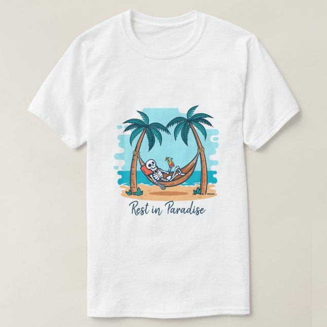 Aesthetic Spooky Beach Ghost Vibes Holiday T-Shirt (Design Front)