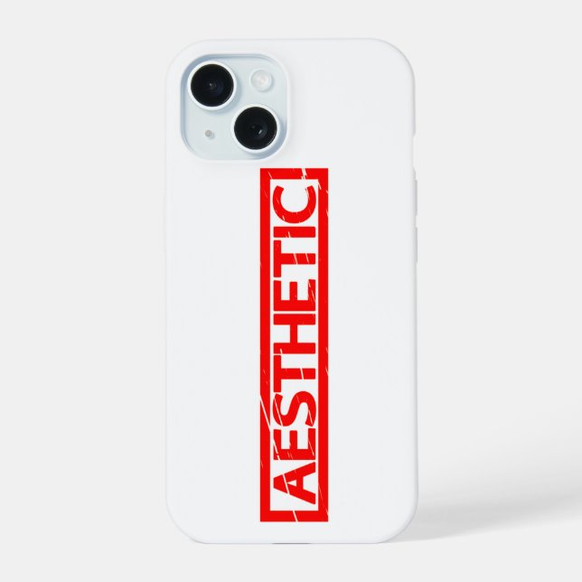 Aesthetic Stamp iPhone 15 Case (Back)