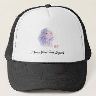 Aesthetic Starry Anime Girl Graphic Trucker Hat
