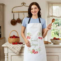Aesthetic Strawberry & Cherry Apron
