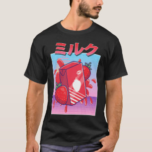 Aesthetic Strawberry Milk Shake Vaporwave 90s Japa T-Shirt
