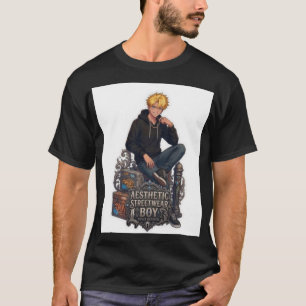 Aesthetic Streetwear Boy Anime - Premium Graphic  T-Shirt