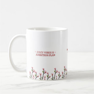 Aesthetic Study Girl Mug Cozy vibes with Floral