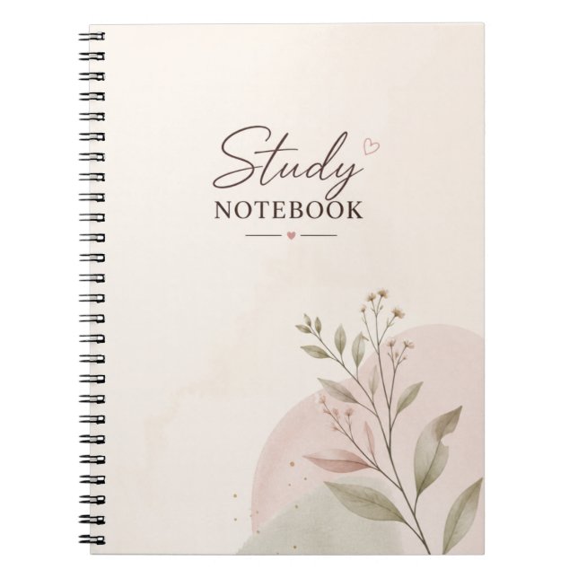 Aesthetic Study Notebook | Pastel Student Journal  (Front)