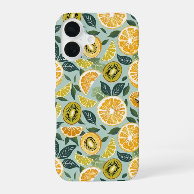 Aesthetic Summer Lemon Pattern iPhone Case (Back)