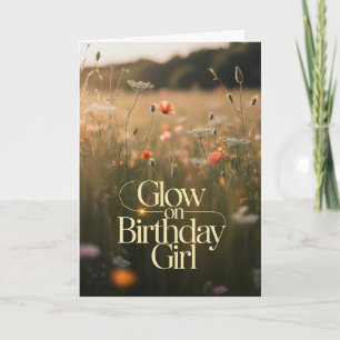 Aesthetic Sun Drenched Golden Hour Botanical Card