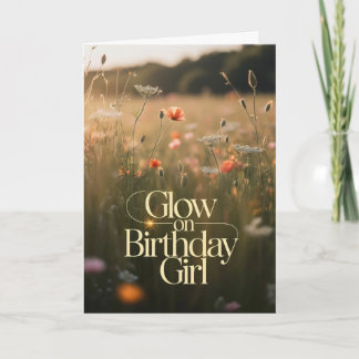 Aesthetic Sun Drenched Golden Hour Botanical Card