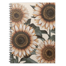 Aesthetic Sunflower Notebook