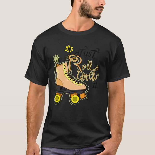 Aesthetic Sunflower Roller Skates Shoes Flower T-Shirt (Front)
