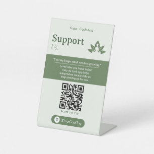 Aesthetic Support Us QR Code Sign   Cash App Tips 