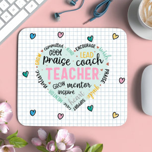 Aesthetic Teacher Life Motivational Quote Mouse Mat