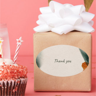 Aesthetic Thank You Label Watercolor Packaging