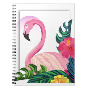 aesthetic tropical flamingo notebook