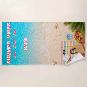 Aesthetic Turquoise Beach Summer Towel