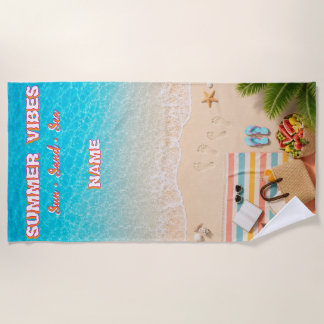 Aesthetic Turquoise Beach Summer Towel