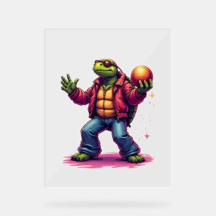 Aesthetic Turtle Disco T-Shirt Acrylic Sign