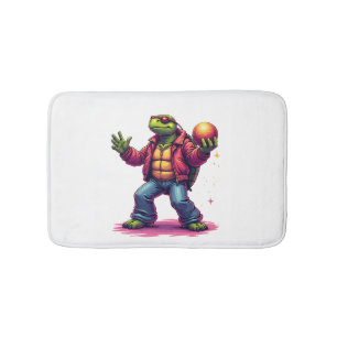 Aesthetic Turtle Disco T-Shirt Bath Mat