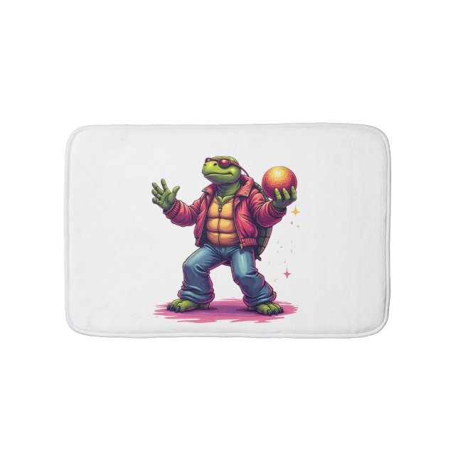 Aesthetic Turtle Disco T-Shirt Bath Mat (Front)