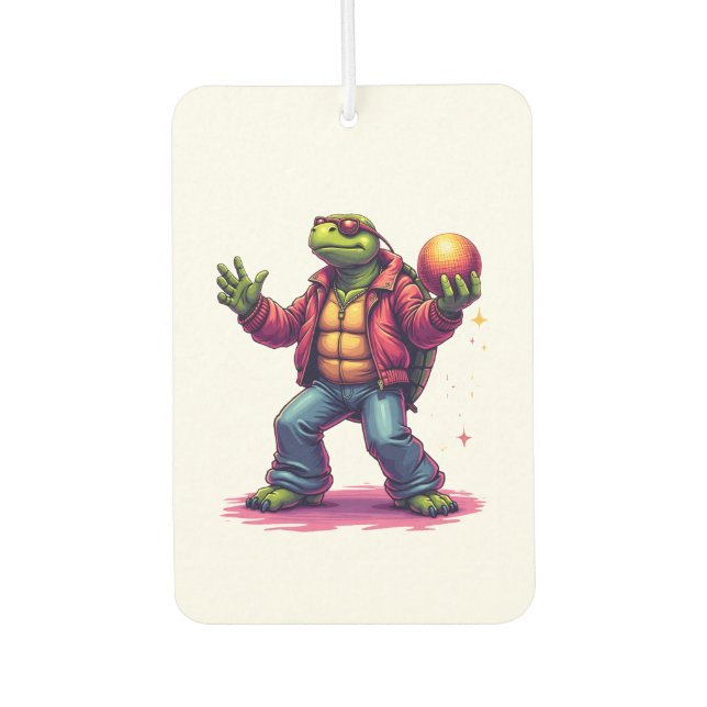 Aesthetic Turtle Disco T-Shirt Car Air Freshener (Front)