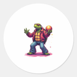 Aesthetic Turtle Disco T-Shirt Classic Round Sticker