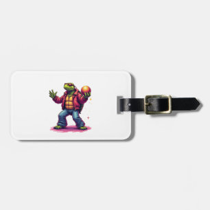 Aesthetic Turtle Disco T-Shirt Luggage Tag