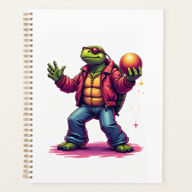 Aesthetic Turtle Disco T-Shirt Planner (Front)