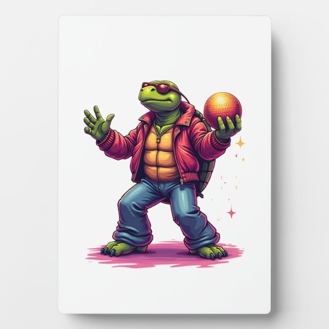 Aesthetic Turtle Disco T-Shirt Plaque (Front)