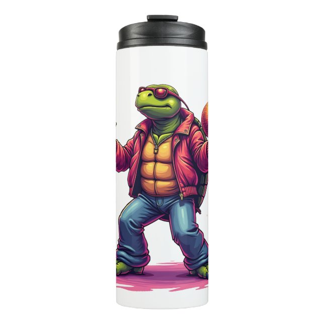 Aesthetic Turtle Disco T-Shirt Thermal Tumbler (Front)