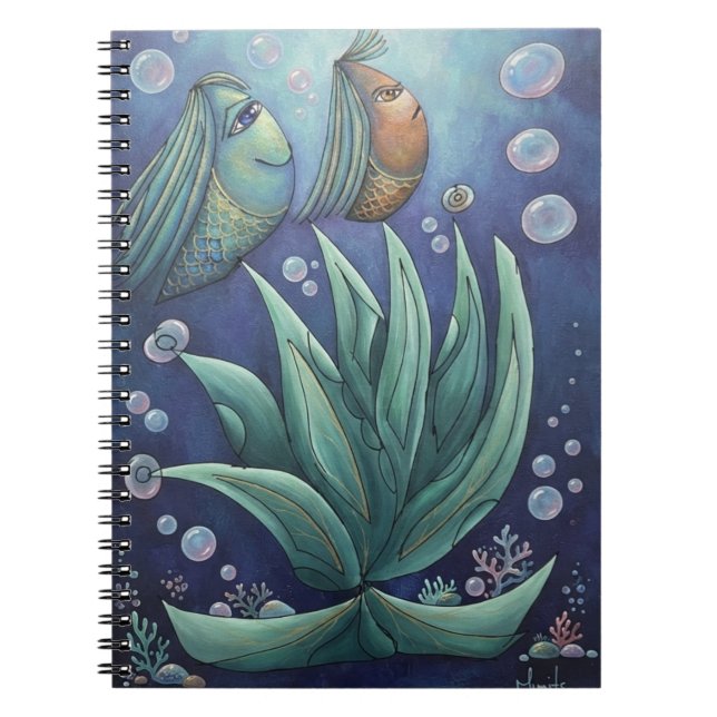 Aesthetic Underwater Fantasy fish Spiral Notebook (Front)