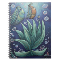 Aesthetic Underwater Fantasy fish Spiral Notebook