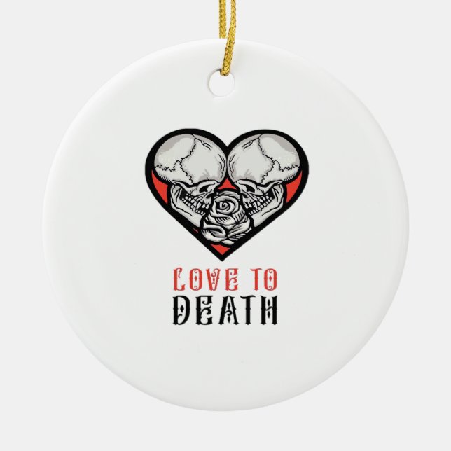 Aesthetic Valentines Till Death Do Us Part Ceramic Tree Decoration (Front)
