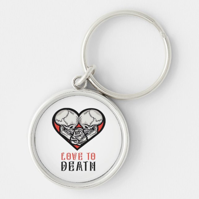 Aesthetic Valentines Till Death Do Us Part Key Ring (Front)