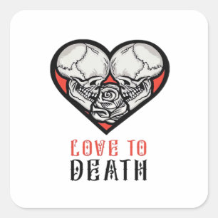 Aesthetic Valentines Till Death Do Us Part Square Sticker