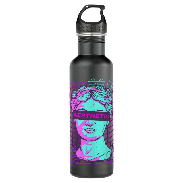 Aesthetic Vaporwave Japanese Bust Greek Sculpture  710 Ml Water Bottle (Front)