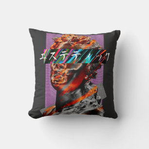 Aesthetic Vaporwave Japanese Futurism Cushion
