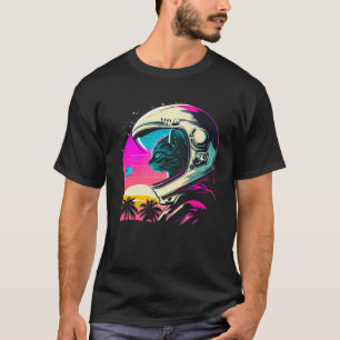 Aesthetic Vaporwave Space Cat 80s 90s Astronaut  1 T-Shirt