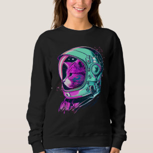 Aesthetic Vaporwave Space Cat 80s 90s Astronaut 2 Sweatshirt