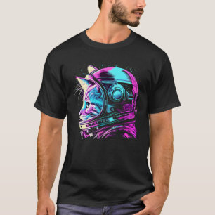 Aesthetic Vaporwave Space Cat 80s 90s Astronaut 7 T-Shirt