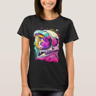 Aesthetic Vaporwave Space Cat 80s 90s Astronaut  8 T-Shirt